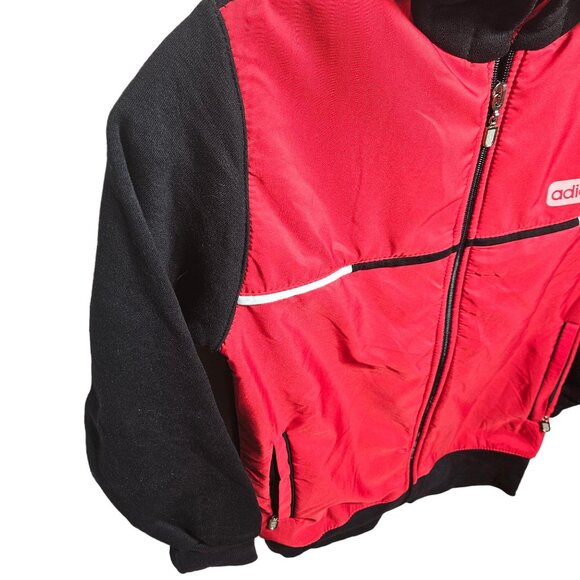 Adidas Kids Red & Black Zip-Up Hoodie Jacket - Picture 4 of 5